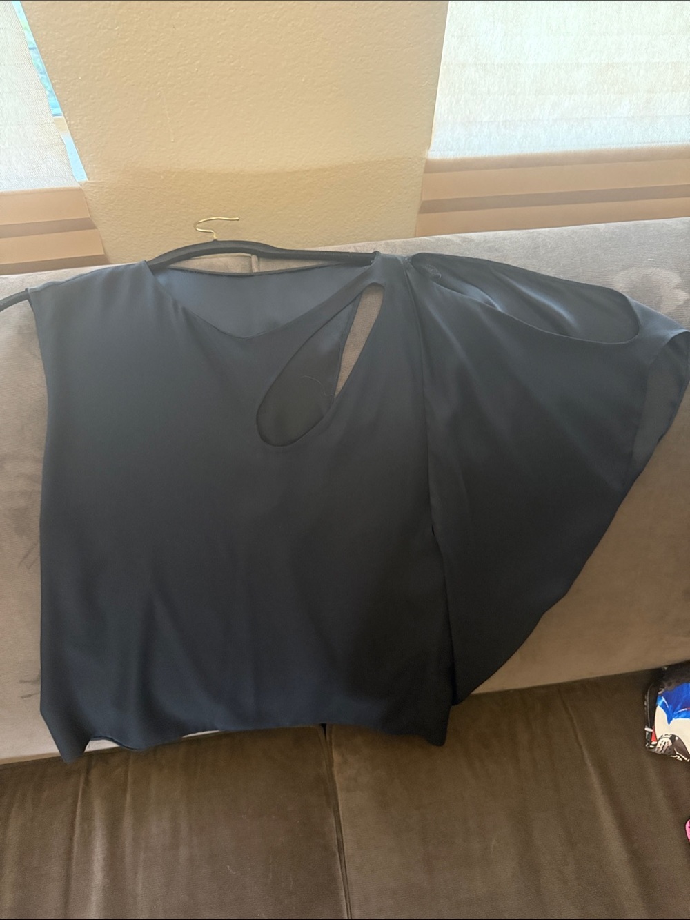 Gucci Black Asymmetric Cutout Blouse